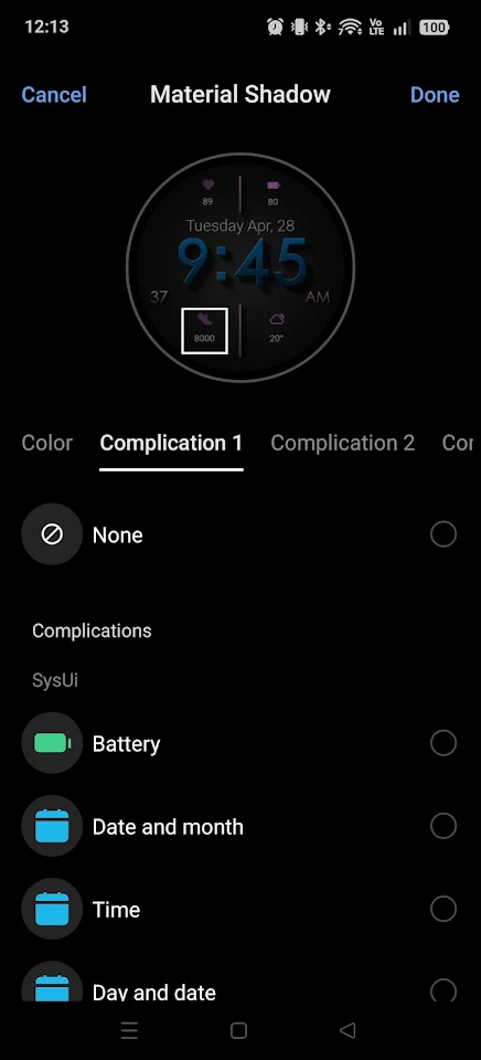Material Shadow WatchFace 2026 screenshot
