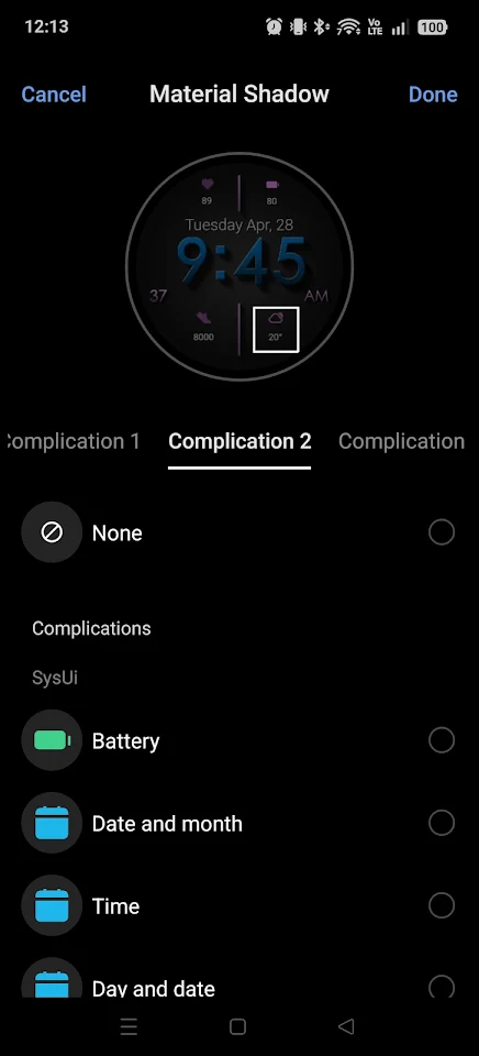 Material Shadow WatchFace 2026 screenshot