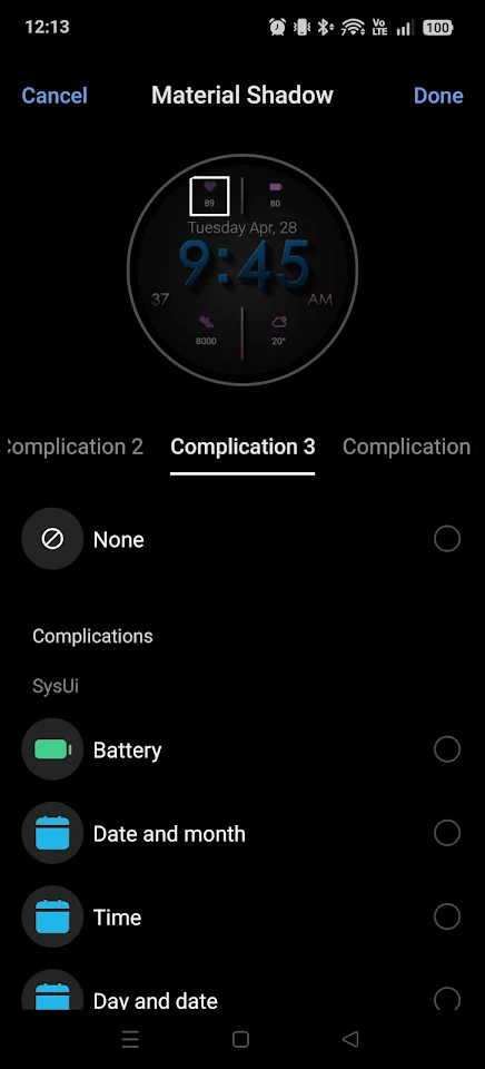 Material Shadow WatchFace 2026 screenshot