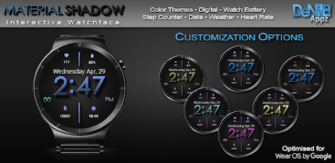 Material Shadow WatchFace 2026 screenshot