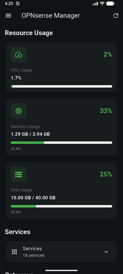 OPNsense Manager screenshot