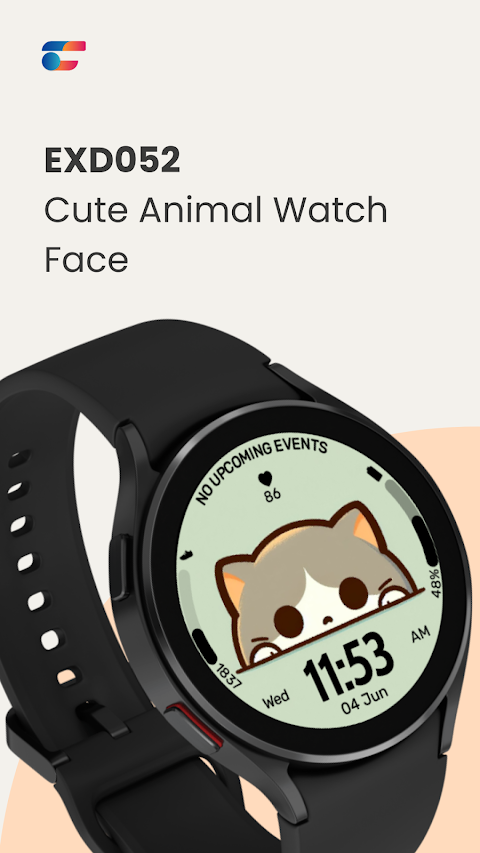 EXD052: Cute Animal Watch Face screenshot