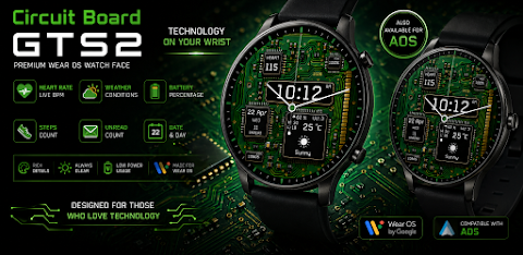 Circuit Board Watch Face GTS2 screenshot