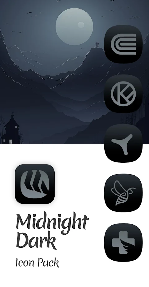 Midnight Dark Icon Pack screenshot