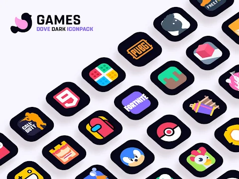 Dove Dark : Icon Pack screenshot