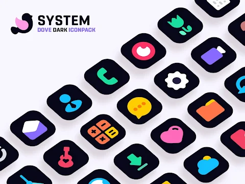 Dove Dark : Icon Pack screenshot