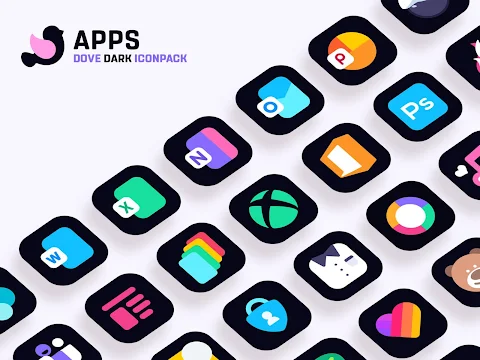 Dove Dark : Icon Pack screenshot