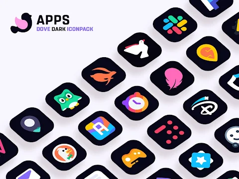 Dove Dark : Icon Pack screenshot