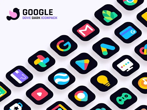 Dove Dark : Icon Pack screenshot