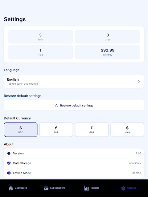 SubTracker – Subs Manager screenshot