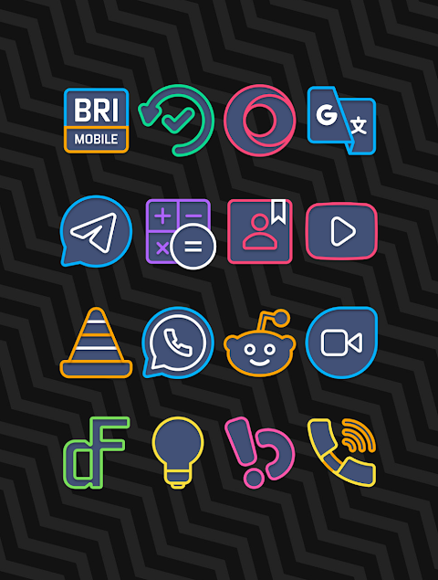 Garis Dark – Lines Icon Pack screenshot