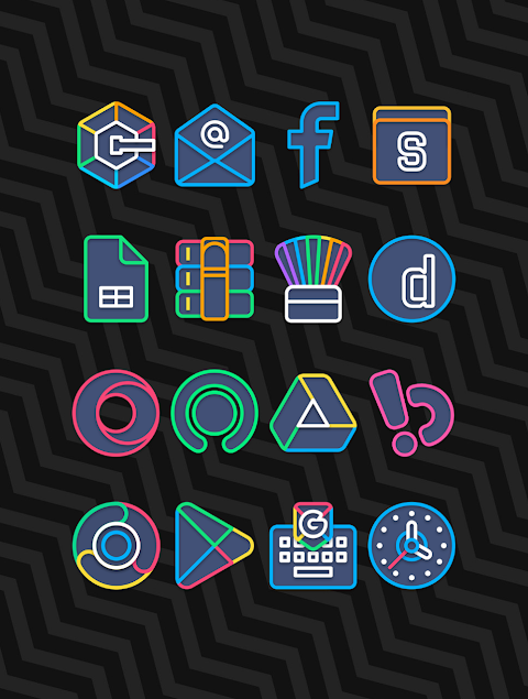 Garis Dark – Lines Icon Pack screenshot