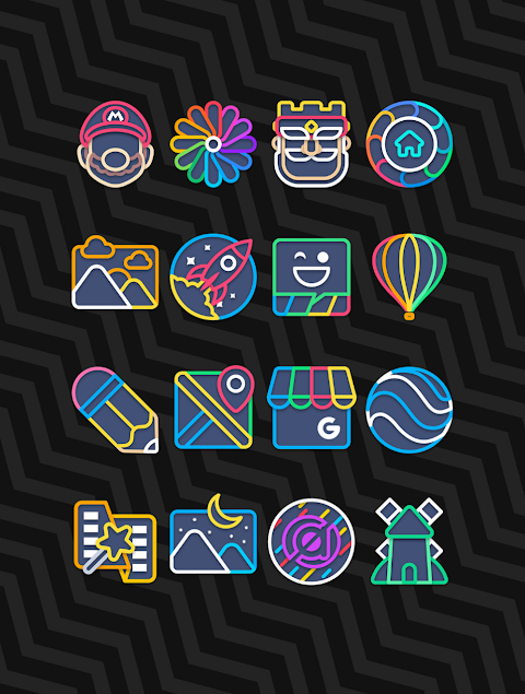 Garis Dark – Lines Icon Pack screenshot
