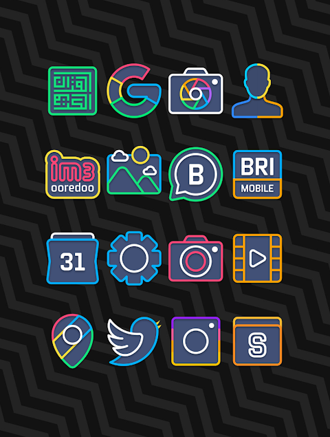 Garis Dark – Lines Icon Pack screenshot