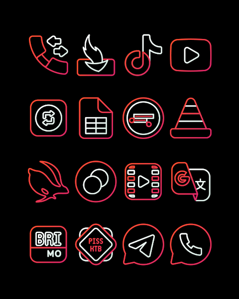 RoseLine Red – Icon Pack screenshot