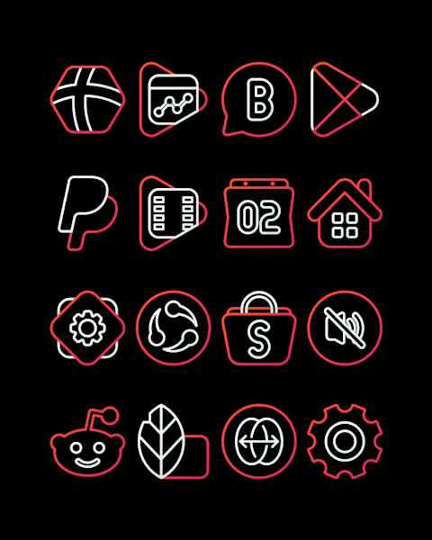 RoseLine Red – Icon Pack screenshot
