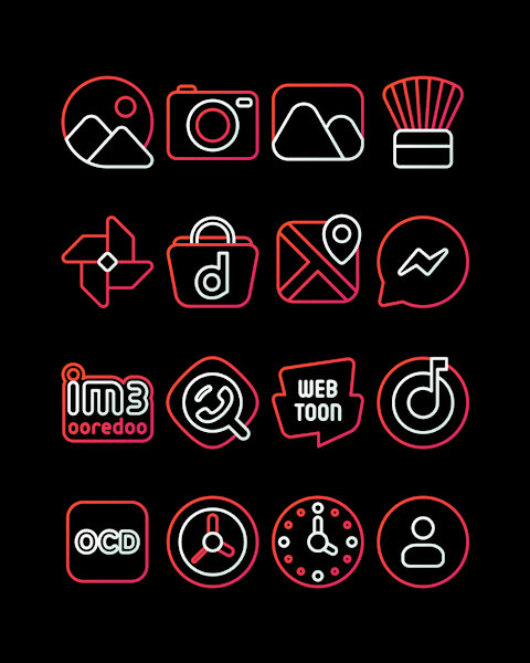 RoseLine Red – Icon Pack screenshot