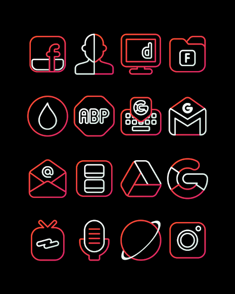 RoseLine Red – Icon Pack screenshot