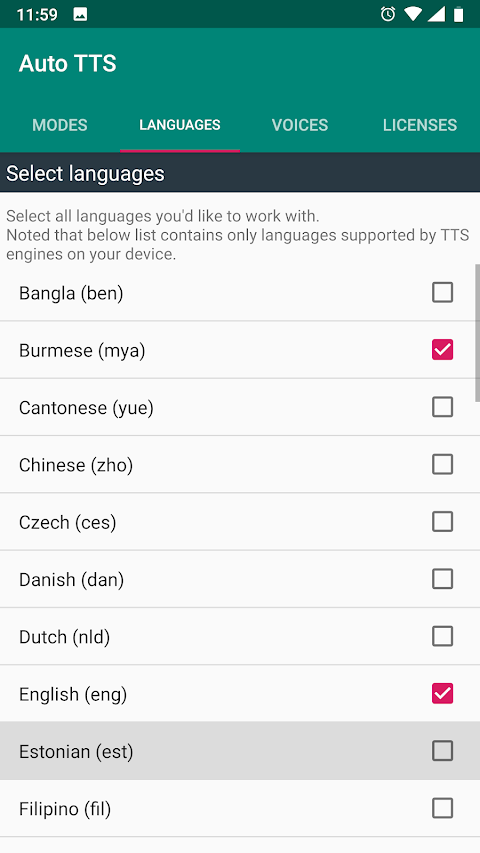 Auto TTS screenshot