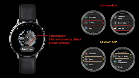 ZKin Watch Face Obsidian Moon screenshot