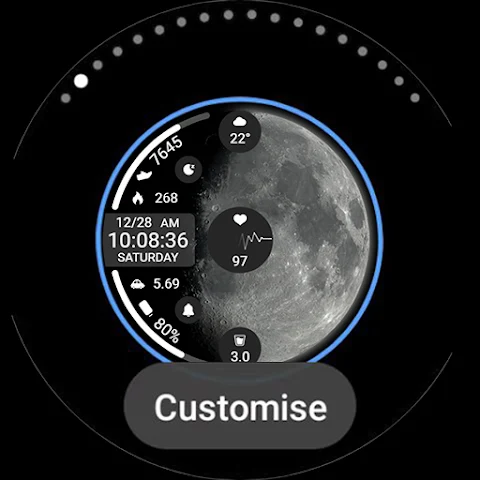 ZKin Watch Face Obsidian Moon screenshot