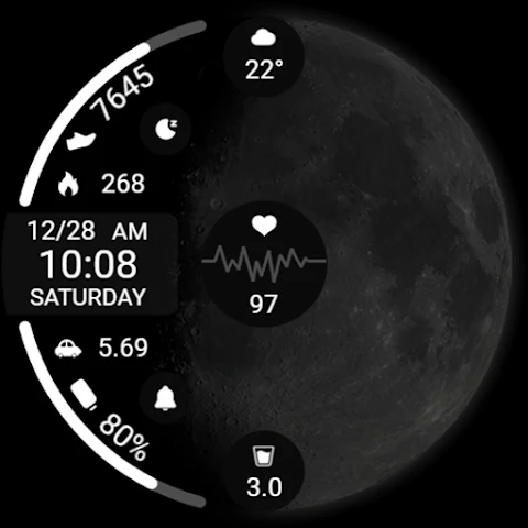 ZKin Watch Face Obsidian Moon screenshot