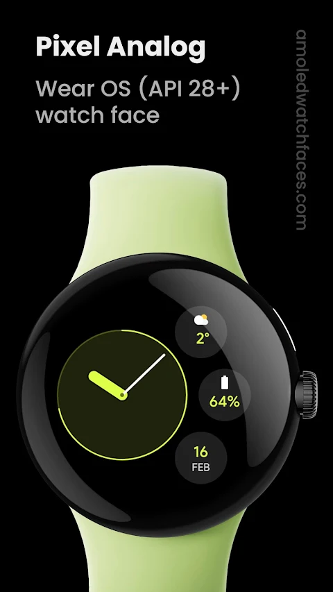 Pixel Analog Watch face screenshot