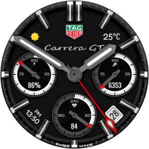 Tag Carrera GT watch face