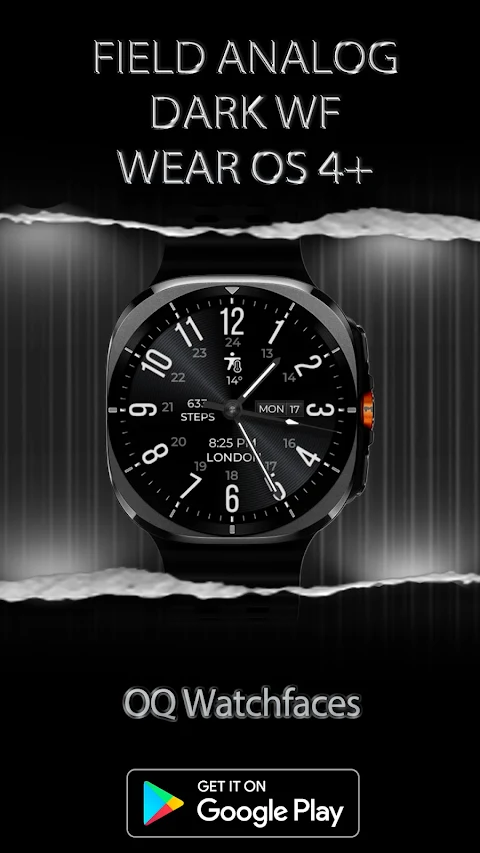 Field Analog Dark Wear OS 5+ screenshot