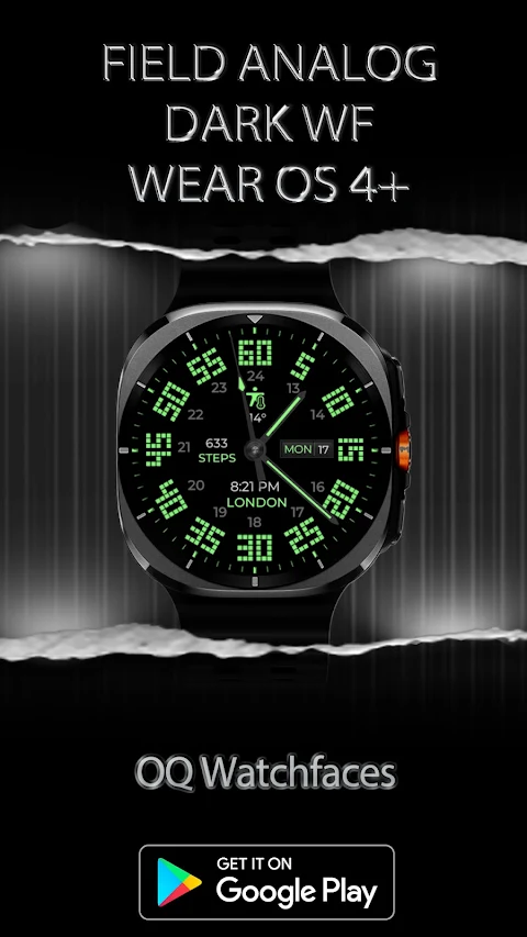 Field Analog Dark Wear OS 5+ screenshot