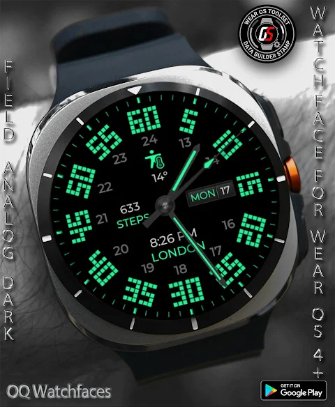 Field Analog Dark Wear OS 5+ screenshot