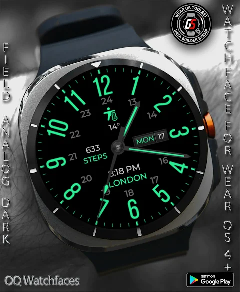 Field Analog Dark Wear OS 5+ screenshot