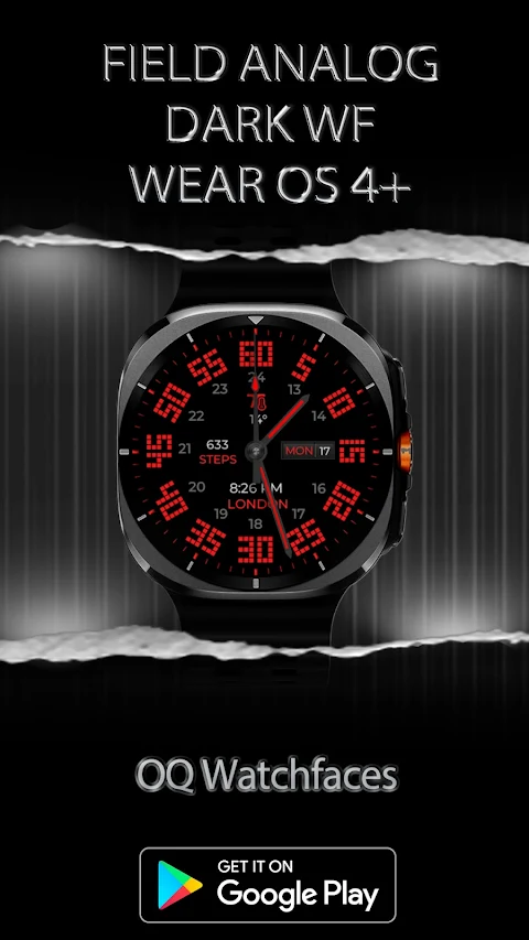 Field Analog Dark Wear OS 5+ screenshot