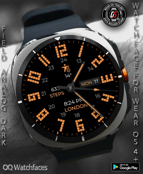 Field Analog Dark Wear OS 5+ screenshot