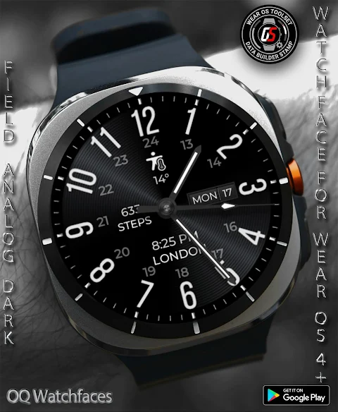 Field Analog Dark Wear OS 5+ screenshot