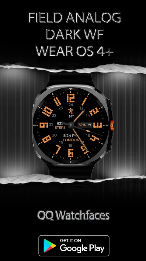Field Analog Dark Wear OS 5+ screenshot