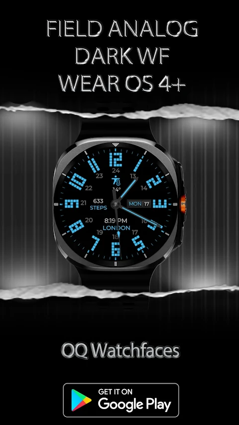 Field Analog Dark Wear OS 5+ screenshot