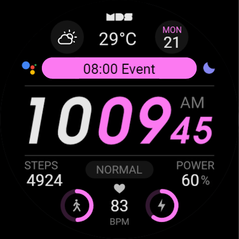 MDS380 Digital Watch Face screenshot