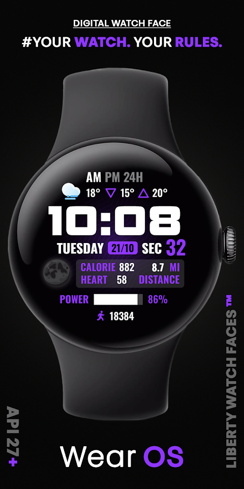 ODYSSEY Digital Watch Face screenshot