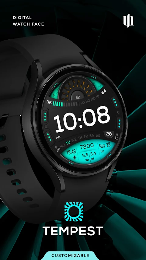 S4U Tempest digital watch face screenshot