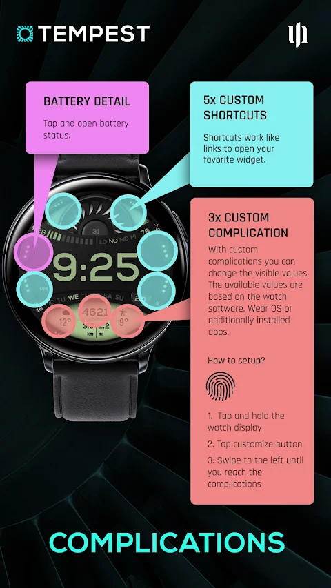 S4U Tempest digital watch face screenshot