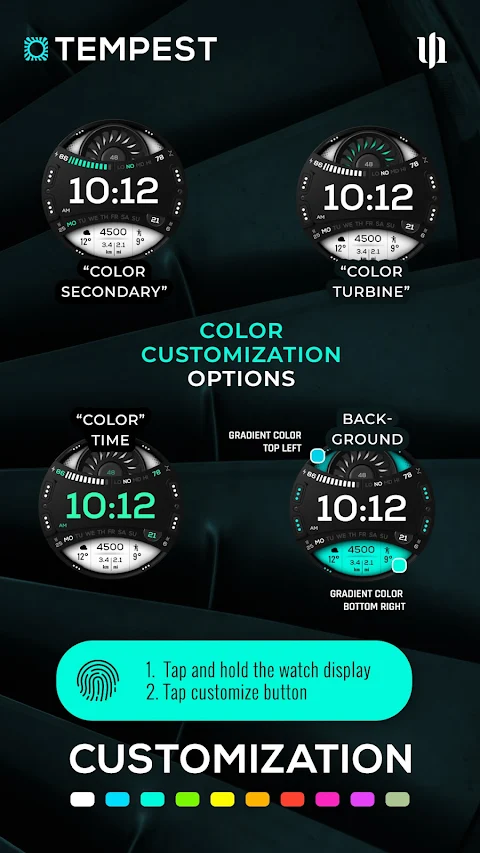 S4U Tempest digital watch face screenshot