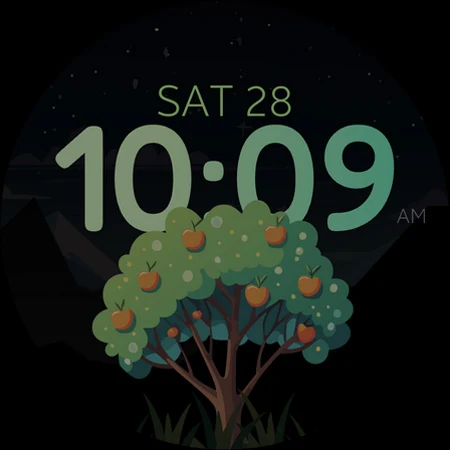 Tree Steps digital watch face screenshot