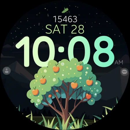 Tree Steps digital watch face screenshot