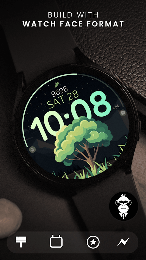Tree Steps digital watch face screenshot
