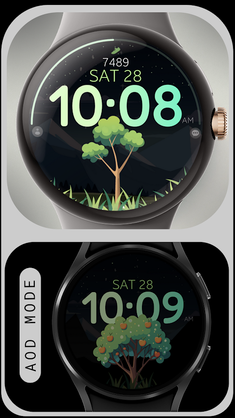Tree Steps digital watch face screenshot