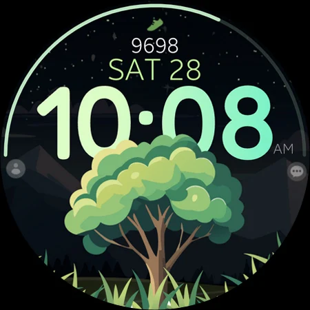 Tree Steps digital watch face screenshot