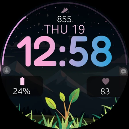 Tree Steps digital watch face screenshot
