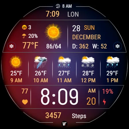 VF02 Weather Inform Watch Face screenshot