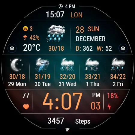 VF02 Weather Inform Watch Face screenshot